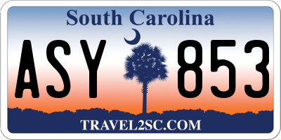 SC license plate ASY853