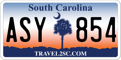 SC license plate ASY854