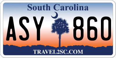 SC license plate ASY860
