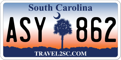 SC license plate ASY862