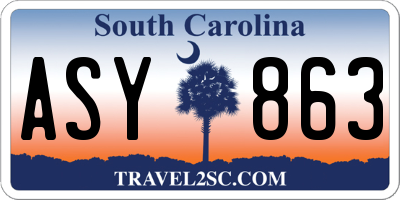 SC license plate ASY863
