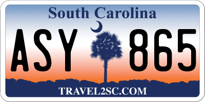 SC license plate ASY865