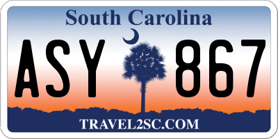 SC license plate ASY867