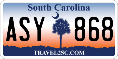 SC license plate ASY868