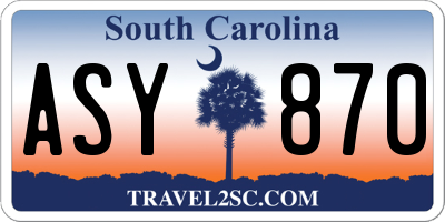 SC license plate ASY870