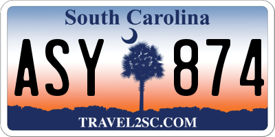 SC license plate ASY874