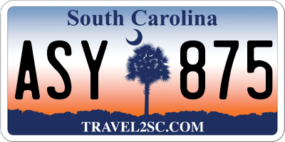 SC license plate ASY875