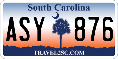 SC license plate ASY876