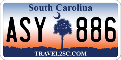SC license plate ASY886