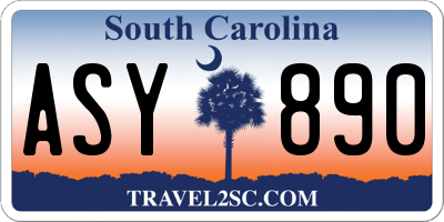 SC license plate ASY890