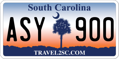 SC license plate ASY900