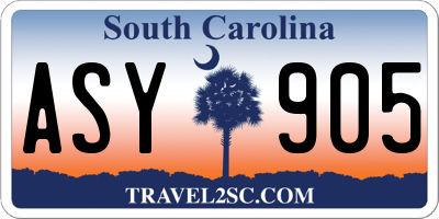 SC license plate ASY905