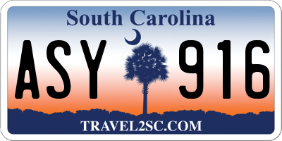 SC license plate ASY916