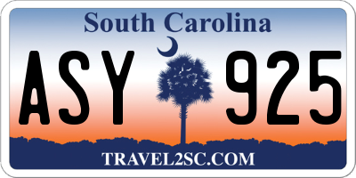 SC license plate ASY925