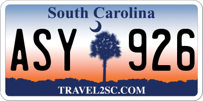 SC license plate ASY926