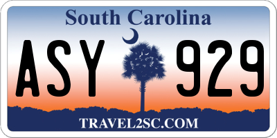 SC license plate ASY929