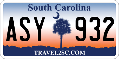 SC license plate ASY932
