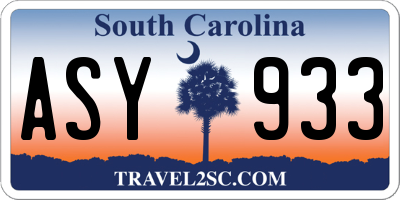 SC license plate ASY933