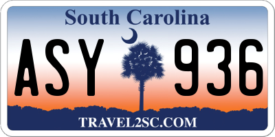 SC license plate ASY936