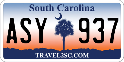 SC license plate ASY937