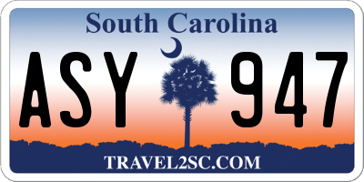 SC license plate ASY947
