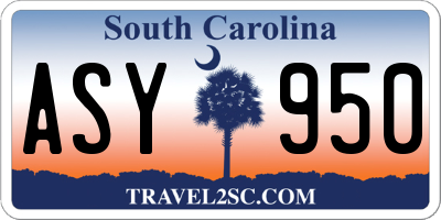SC license plate ASY950