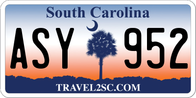 SC license plate ASY952