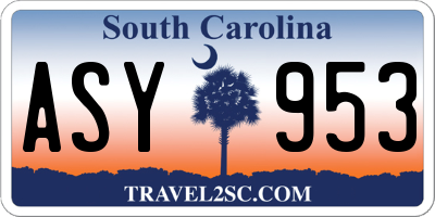 SC license plate ASY953