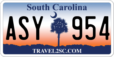 SC license plate ASY954
