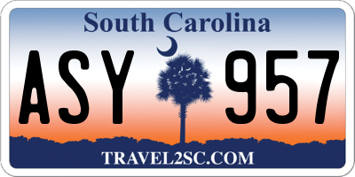 SC license plate ASY957