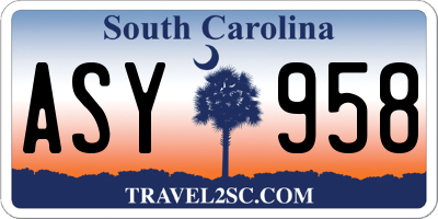 SC license plate ASY958