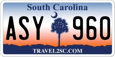 SC license plate ASY960