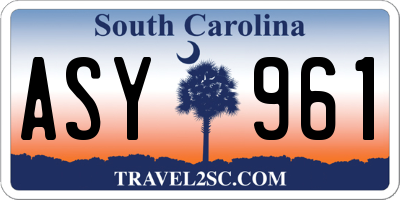 SC license plate ASY961