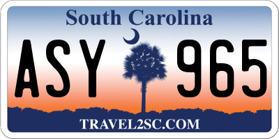 SC license plate ASY965