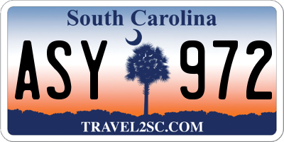 SC license plate ASY972