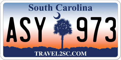 SC license plate ASY973