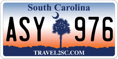 SC license plate ASY976