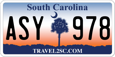 SC license plate ASY978