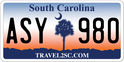 SC license plate ASY980