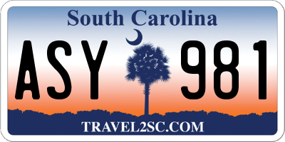 SC license plate ASY981