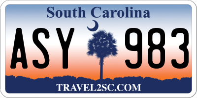 SC license plate ASY983