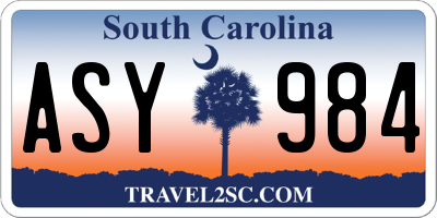 SC license plate ASY984