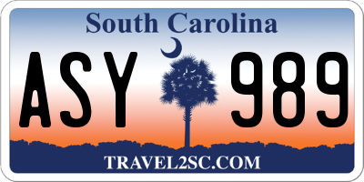 SC license plate ASY989