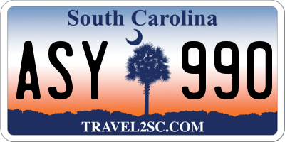 SC license plate ASY990