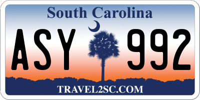 SC license plate ASY992