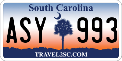 SC license plate ASY993