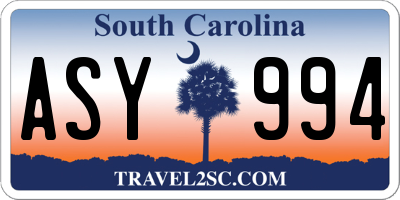 SC license plate ASY994