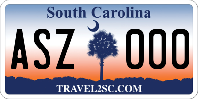 SC license plate ASZ000