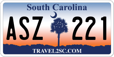 SC license plate ASZ221