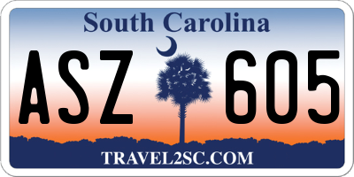 SC license plate ASZ605